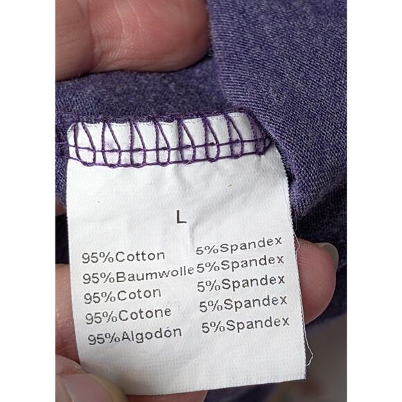 Ginkana Nursing Cowl Neck Hoodie WOMENS L Purple Heather Breastfeeding LS Tee - Picture 7 of 8